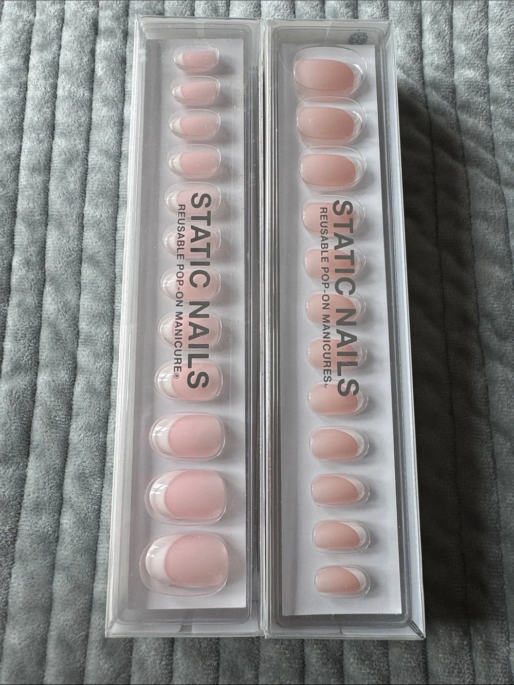 NEW in Box STATIC NAILS Reusable Pop-On Manicure - Curved French and French 75